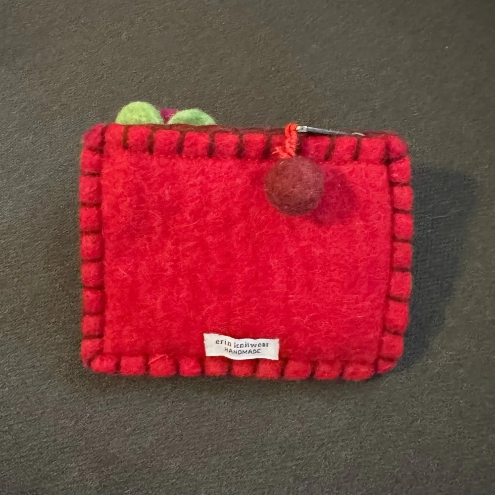 Erin Knitwear Ireland flower coin purse wallet wool felt zip small‎ women’s New